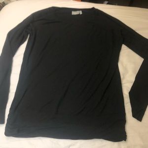 Athleta Black Sweat Shirt Ruched Size Large